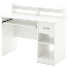 Load image into Gallery viewer, Contemporary Home Office Computer Desk in White Wood Finish
