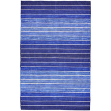 Load image into Gallery viewer, 2&#39; x 3&#39; Striped Hand-Tufted Wool/Cotton Blue Area Rug
