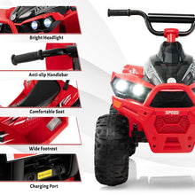 Load image into Gallery viewer, 12V Kids Ride On ATV with High/Low Speed and Comfortable Seat-Red - Color: Red
