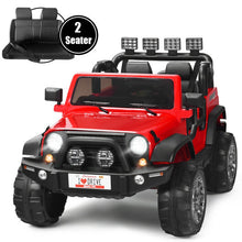 Load image into Gallery viewer, 12V 2-Seater Ride on Car Truck with Remote Control and Storage Room-Red - Color: Red