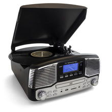 Load image into Gallery viewer, Trexonic Retro Wireless Bluetooth, Record And Cd Player In Black
