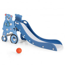 Load image into Gallery viewer, 4-in-1 Foldable Baby Slide Toddler Climber Slide PlaySet with Ball-Blue - Color: Blue