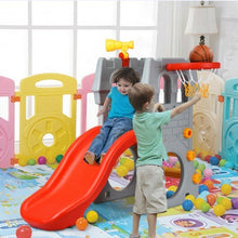 Load image into Gallery viewer, 5 in 1 Toddler Climber Slide Playset with Basketball Hoop and Telescope