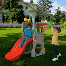 Load image into Gallery viewer, 5 in 1 Toddler Climber Slide Playset with Basketball Hoop and Telescope