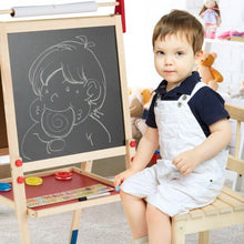Load image into Gallery viewer, All-in-One Wooden Height Adjustable Kid&#39;s Art Easel - Color: Multicolor