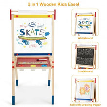 Load image into Gallery viewer, All-in-One Wooden Height Adjustable Kid&#39;s Art Easel - Color: Multicolor