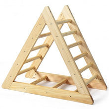 Load image into Gallery viewer, Wooden Climbing Pikler Triangle Ladder for Toddler Step Training - Color: Natural
