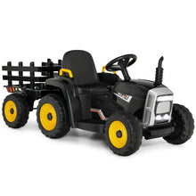 Load image into Gallery viewer, 12V Ride on Tractor with 3-Gear-Shift Ground Loader for Kids 3+ Years Old-Black - Color: Black
