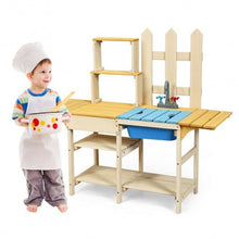Load image into Gallery viewer, Kid&#39;s Outdoor Wooden Pretend Cook Kitchen Playset Toy