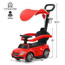 Load image into Gallery viewer, 3-in-1 Mercedes Benz Ride-on Toddler Sliding Car-Red - Color: Red