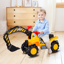 Load image into Gallery viewer, Outdoor Kids Ride On Construction Excavator with Safety Helmet - Color: Yellow
