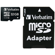 Load image into Gallery viewer, Verbatim 44083 microSDHC Card with Adapter (32GB; Class 10)